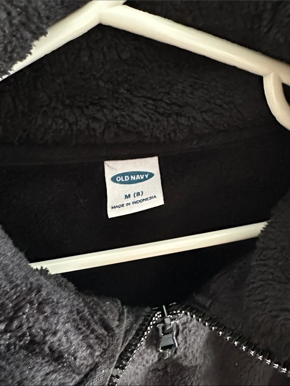 Old navy girls fleece teddy sweatshirt Medium 8 quarter zip black